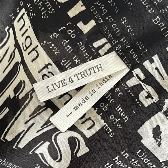 Black and White Newsprint Shirt Dress - Picture 3 of 4